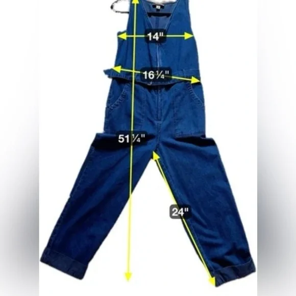 Rachel Comey Denim Utility Jumpsuit Wide Leg Sleeveless Belted Farm Boho Size 2 - Picture 7 of 10